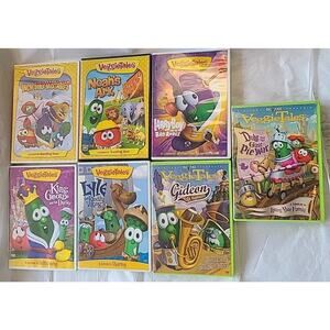 Lot of 7 Veggie Tales Veggietales DVDs set Noah's Ark Christian kid's children's
